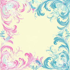 Fototapeta na wymiar Background with blank space pastel color for writing letters, with small swirl-style patterns around