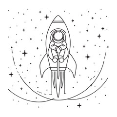 Astronaut icon vector icon. graphic illustration. astronaut in space