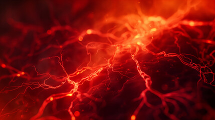 Conceptual image of glowing blood vessels representin