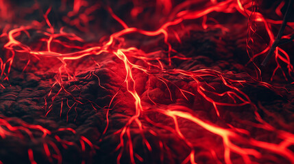Fototapeta na wymiar Conceptual image of glowing blood vessels representin