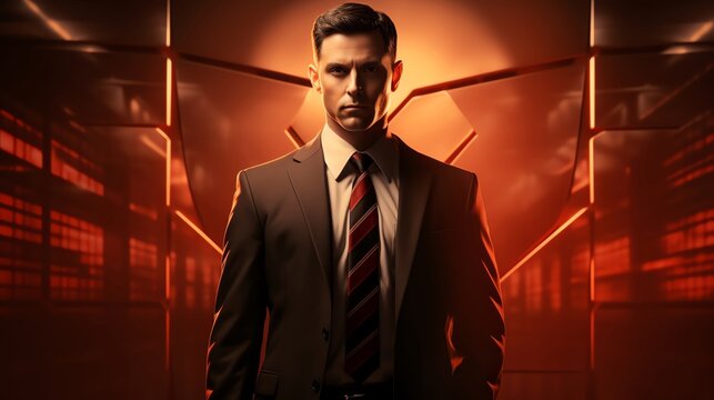 Artistic depiction of a security badge casting a superhero shadow, emphasizing the heroic nature of security work, ideal for recruitment campaigns for security personnel