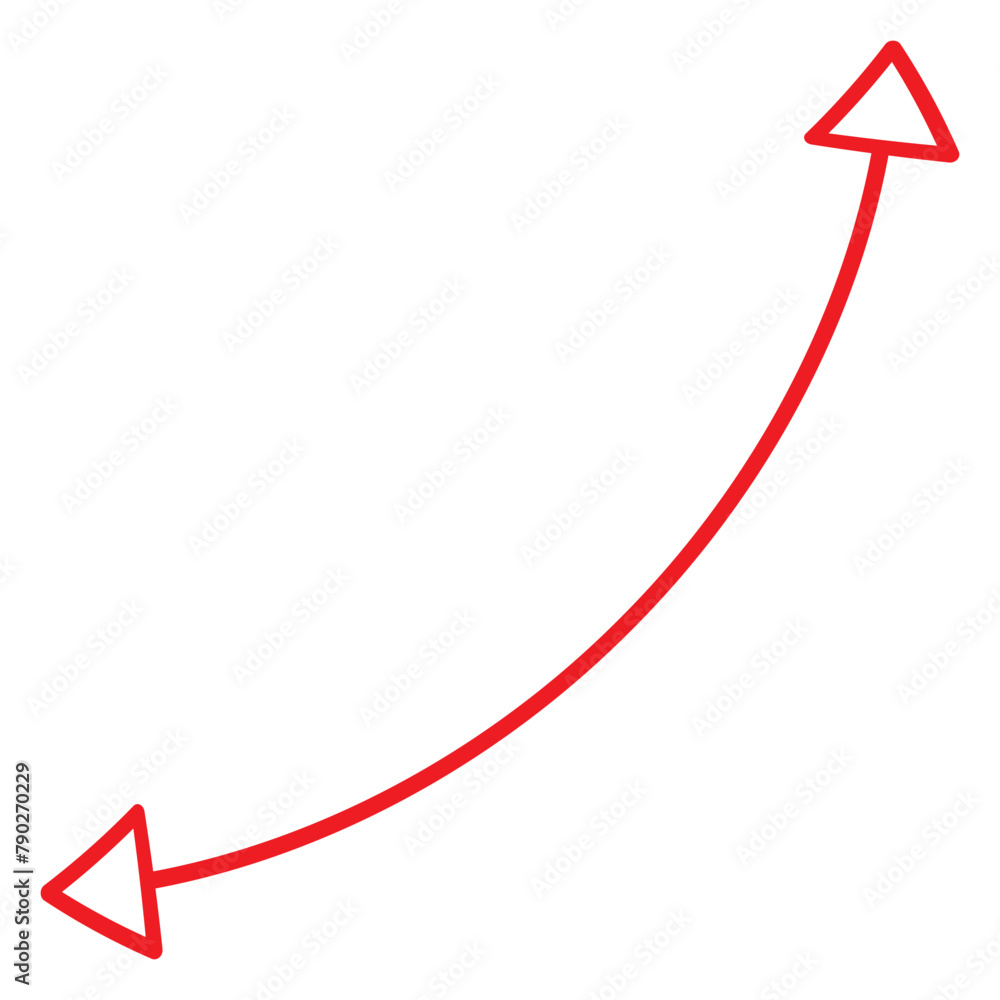 Poster horizontal long arrow signs. dual thin long double ended arrow. arrow pointer vector icon isolated o