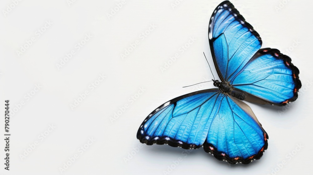 Sticker A blue butterfly on a white surface