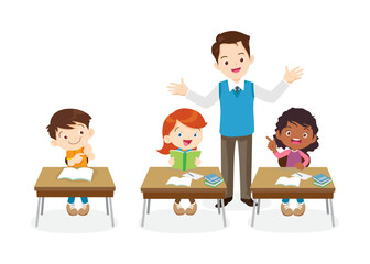 students and teacher in classroom