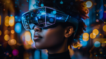 A user using VR glasses for scientific purposes