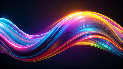 holographic iridescent neon curved wave 