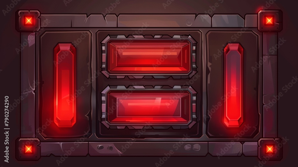 Poster interface elements of the game menu, settings and boards. you win and lose, best player, rate us fra