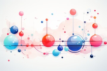 a futuristic 3d background with geometric shapes in shades with bubbles of blue, gold, white,orange, and pink - 790275803