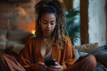 A close-up of a mindfulness app session on a smartphone, showing a user engaging in a guided meditat