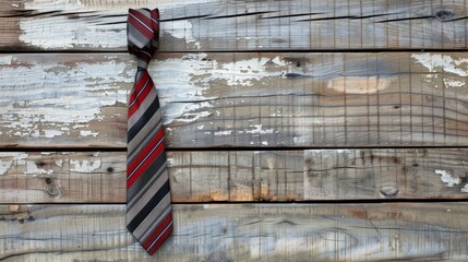 Fototapeta na wymiar A Necktie Hanging on Wood