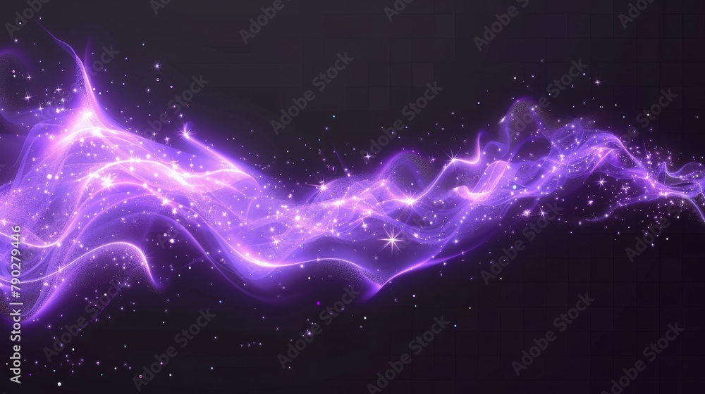 Poster isolated on transparent background with a glow swirl trail, dream power stream motion with sparkles.