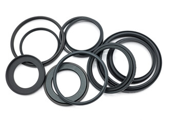 Detail of some camera lens thread adapter rings, they are step down rings and step up rings to...