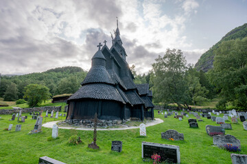 Borgund Stave church in Norway, spooky
