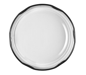 Metal jar lid isolated on white, top view, clipping path
