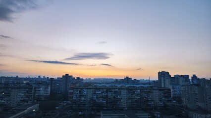 sunset over the city
