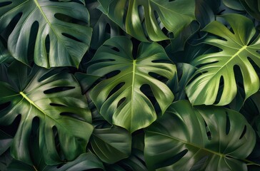 Large Group of Green Leaves on a Wall