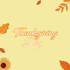 Happy Thanksgiving Day Vector Illustration with Turkey Bird, Pumpkin, Leaves and Many Others Elements Background Flat Cartoon Hand Drawn Templates