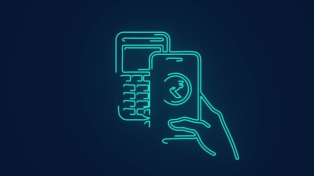 upi payment rupee cashless payments animation