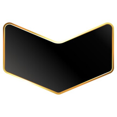 Element unique geometric frame in gold color with black background inside