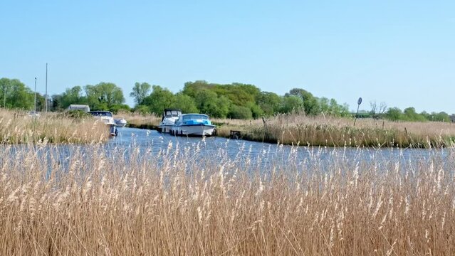 View over the Bure River in Upton marshes, Norfolk Broads