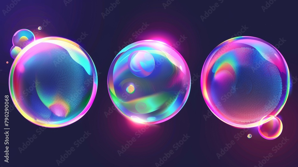 Poster an abstract bright circular shape with gradient color and blur effect. a realistic modern illustrati