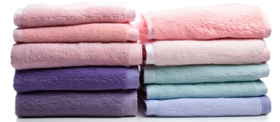 Stack of bath towels.