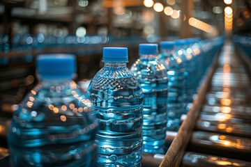 consumer equity packaging line of a water bottling plant in plastic bottles