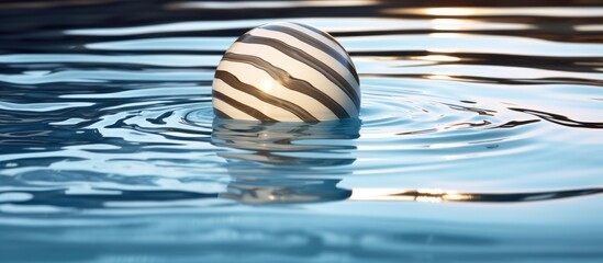 ball floating in a swimming pool. - obrazy, fototapety, plakaty