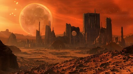 CITY IN MARS WALLPAPER BACKGROUND