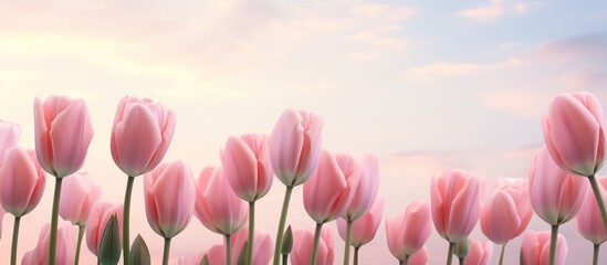 beautiful pink tulip flower. - obrazy, fototapety, plakaty
