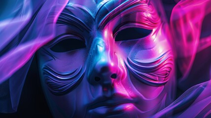Theater or carnival mask. Illustration for cover, card, postcard, interior design, poster, brochure or presentation.