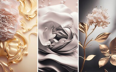 panel wall art with marble texture background