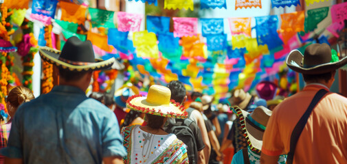 People strolling around at the Cinco de Mayo festival.