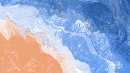 Abstract ocean waves blending with sandy shoreline in muted colors, captured in a serene coastal landscape