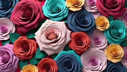 colorful rose flowers background. High resolution image.