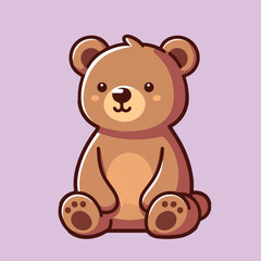 Cute bear sitting cartoon vector