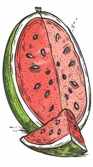 Food Coloring Book: An outline of a slice of watermelon