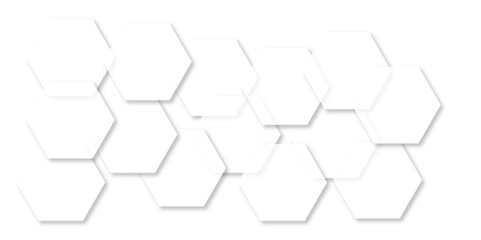 Obraz na płótnie Canvas Abstract white background with hexagon and hexagonal background. Luxury white pattern with hexagons. abstract 3d hexagonal background with shadow. 3D futuristic abstract honeycomb mosaic background.