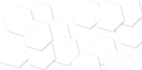 Fototapeta premium Abstract white background with hexagon and hexagonal background. Luxury white pattern with hexagons. abstract 3d hexagonal background with shadow. 3D futuristic abstract honeycomb mosaic background.