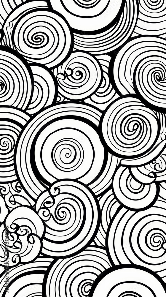 Poster mandala: an abstract mandala pattern with intertwining circles and shapes