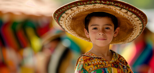 A local boy at the Cinco de Mayo event smiled at the camera.