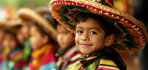 A local boy at the Cinco de Mayo event smiled at the camera.