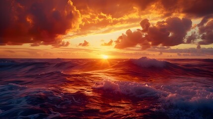 OCEAN VIEW SUNSET WALLPAPER BACKGROUND