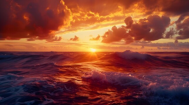 OCEAN VIEW SUNSET WALLPAPER BACKGROUND