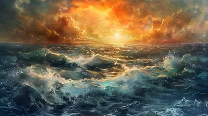 Fototapeten OCEAN VIEW SUNSET WALLPAPER BACKGROUND © BackgroundS&Wallpap