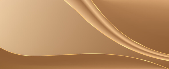 Fototapeta premium Abstract gold lines background with light effects. vector