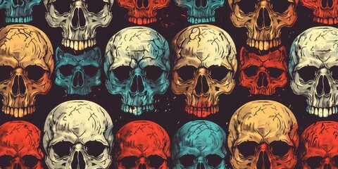 Rainbow of Souls: A Multicolored Array of Unique Skulls