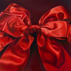 Vibrant Red Satin Ribbon Bow - Adding Elegance to Presents