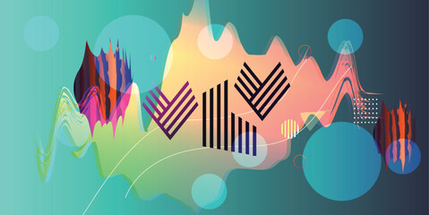abstract geometric shape background. Cool flat vector design