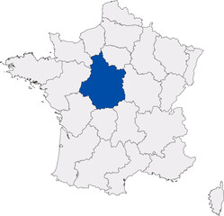 geographical diagram of the administrative regions of France